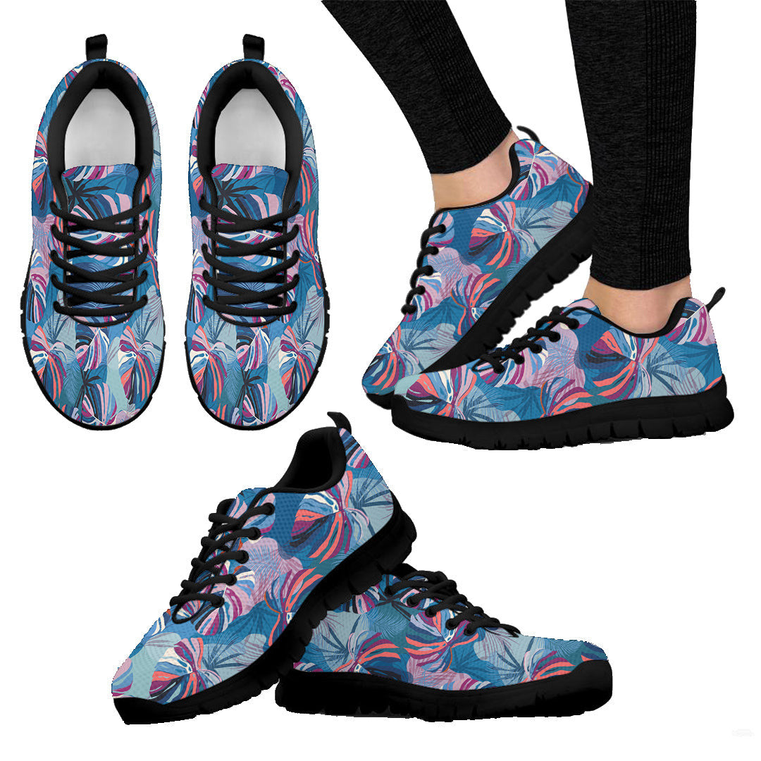 Sneaker Colour Tropical Monstera And Palm Leaves
