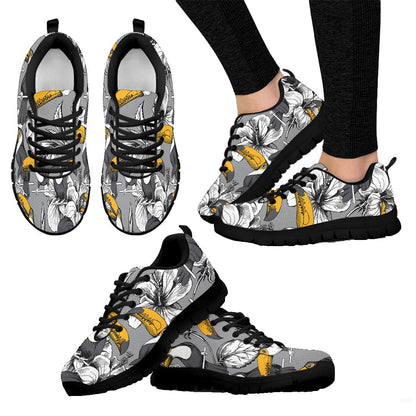 Sneaker Toucan Birds with Hibiscus Flowerspsd