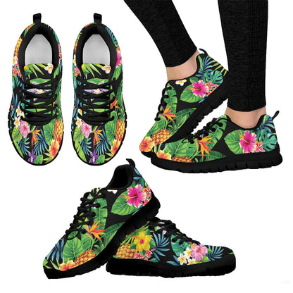 Sneaker Seamless Tropical Pattern With Pineapples
