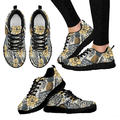 Sneaker Pineapples Hibiscus And Frangipani Flowers