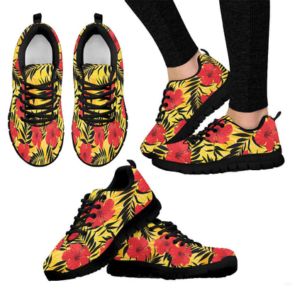 Sneaker Tropical Flowers And Palm Leaves