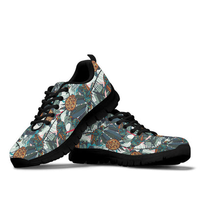 Sneaker Tropical Palm Leaves with Turtle