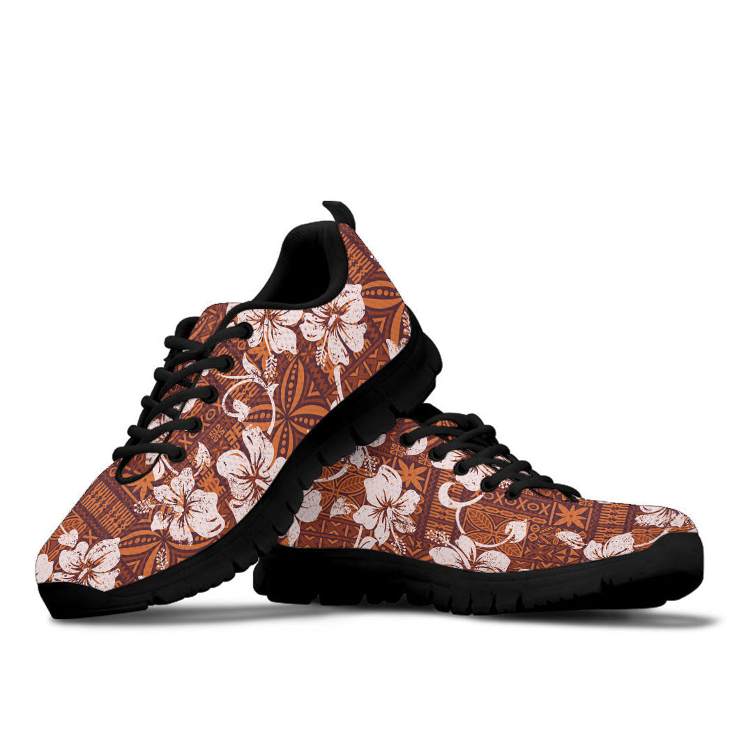 Sneaker Tribal Vintage Hawaiian Hibiscus Flowers