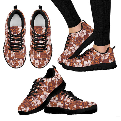 Sneaker Tribal Vintage Hawaiian Hibiscus Flowers