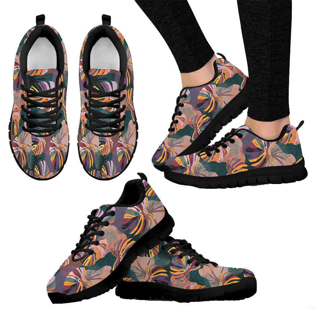 Sneaker Tropical Monstera And Palm Leaves