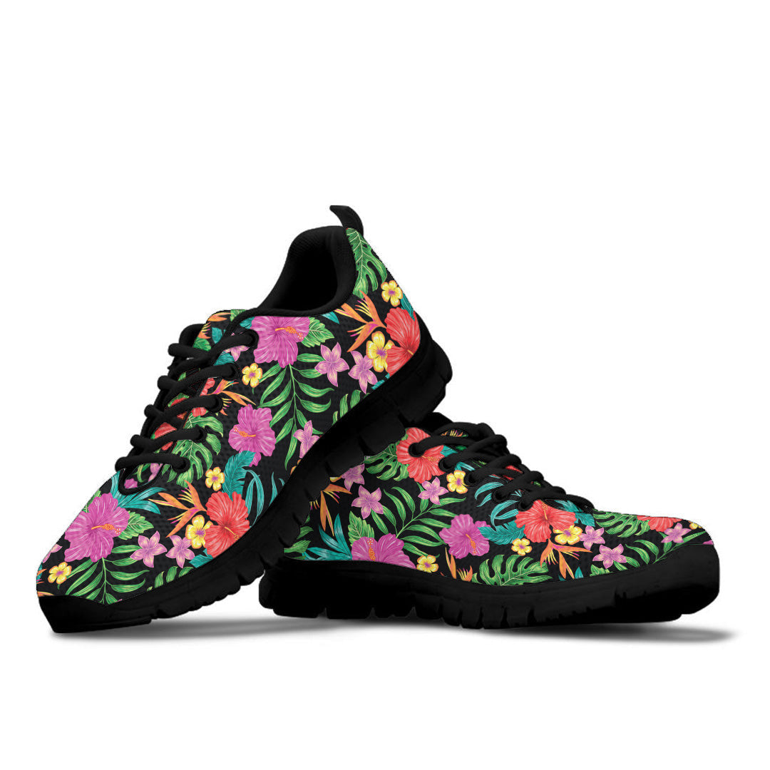 Sneaker Hibiscus Flowers And Leaves