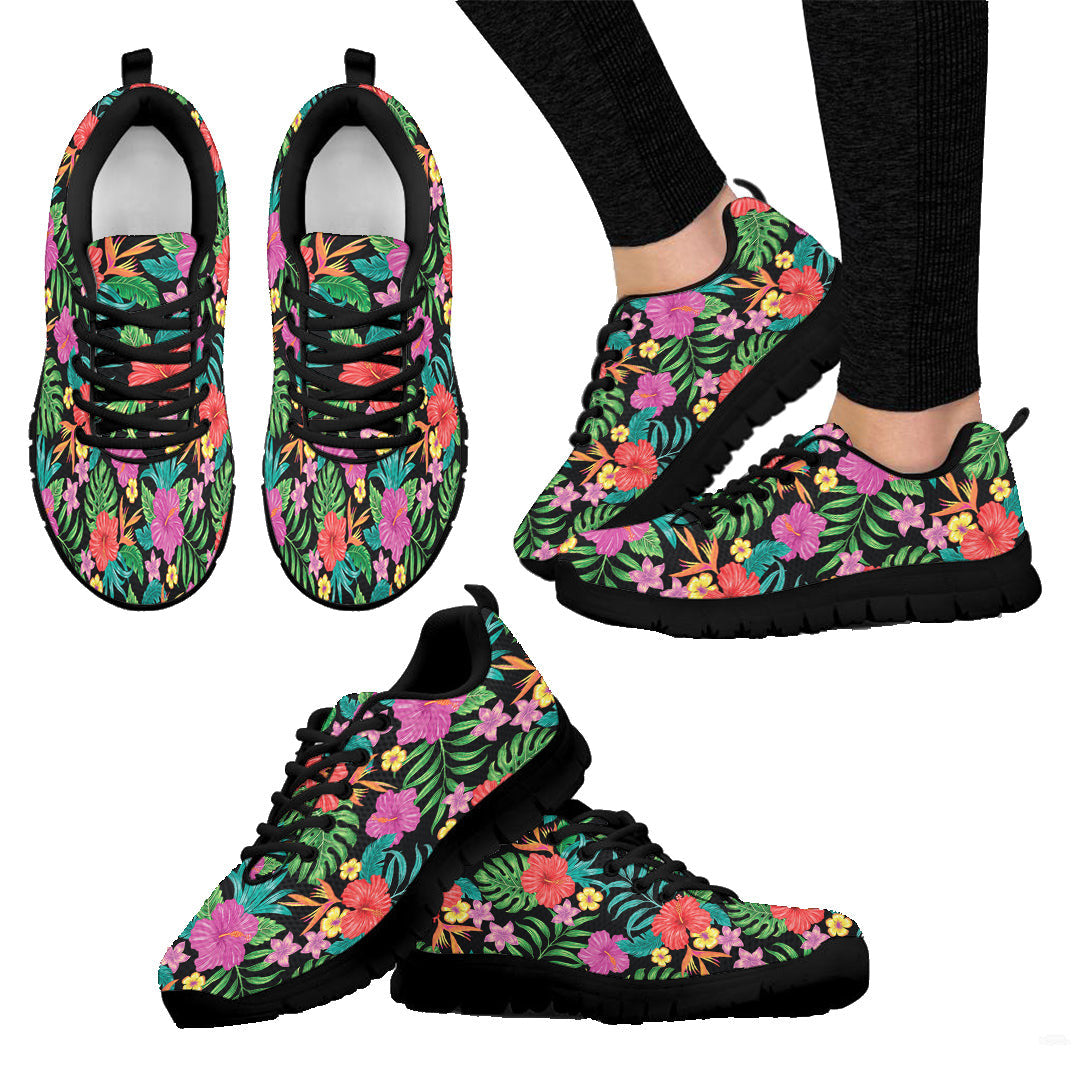 Sneaker Hibiscus Flowers And Leaves