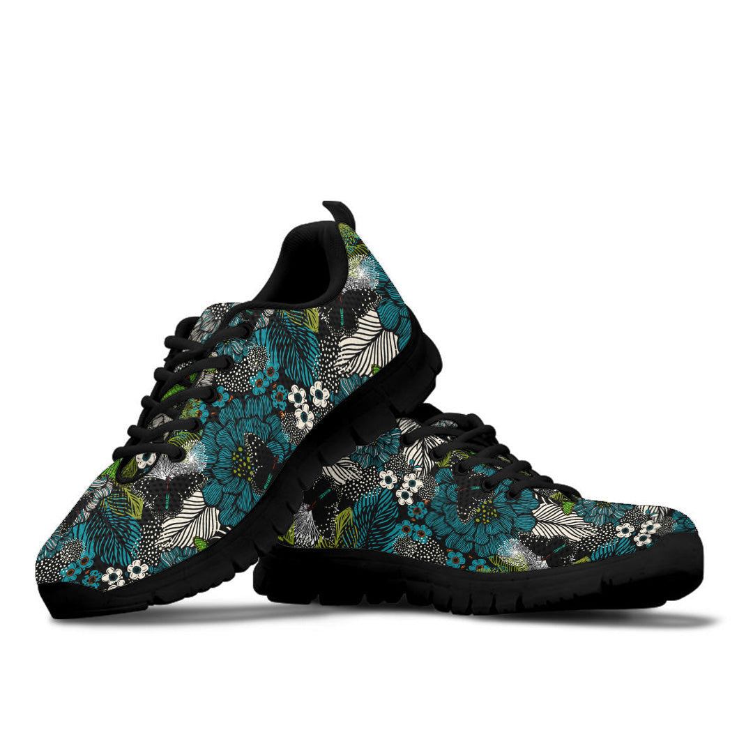 Sneaker Multicolored Flowers And Butterflies