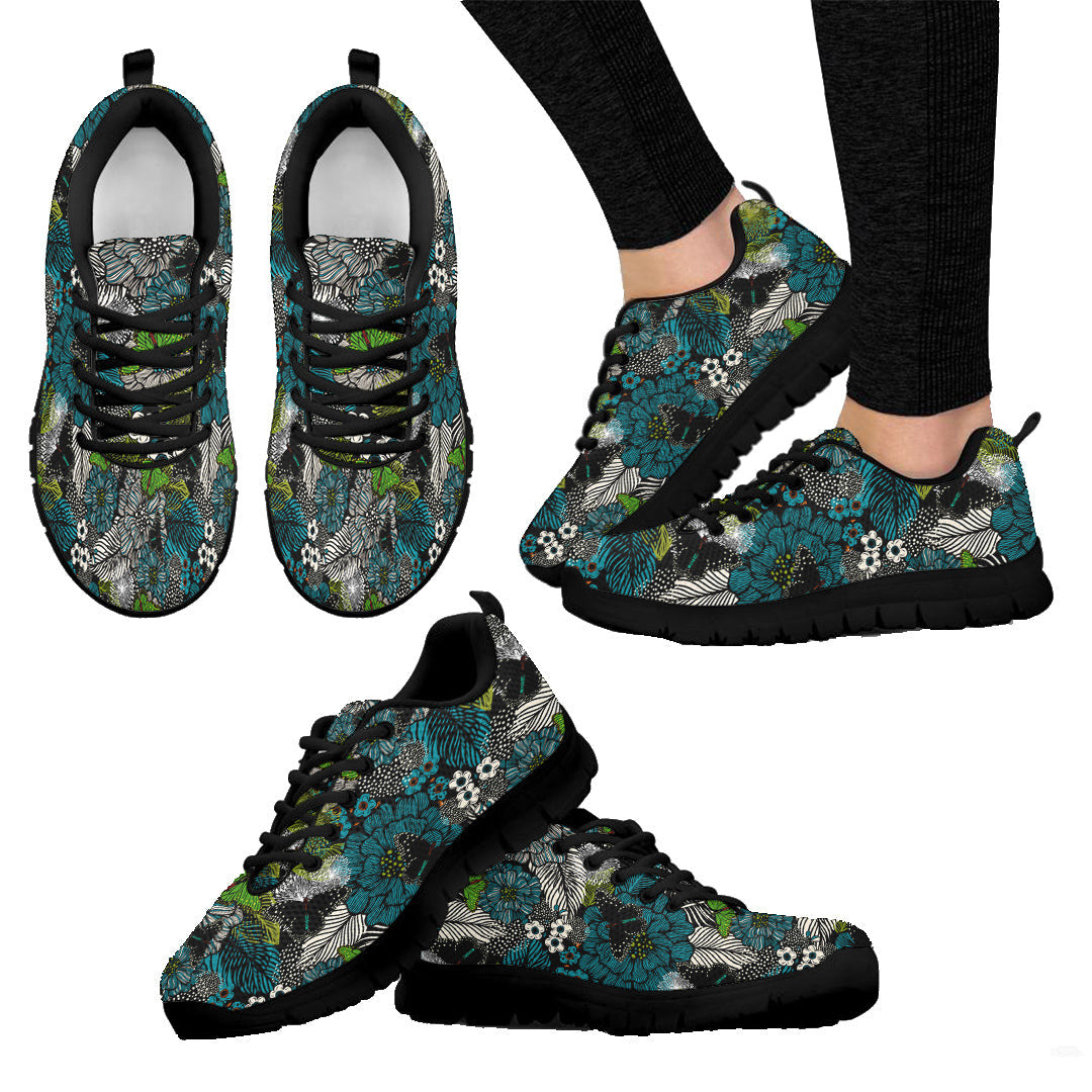 Sneaker Multicolored Flowers And Butterflies