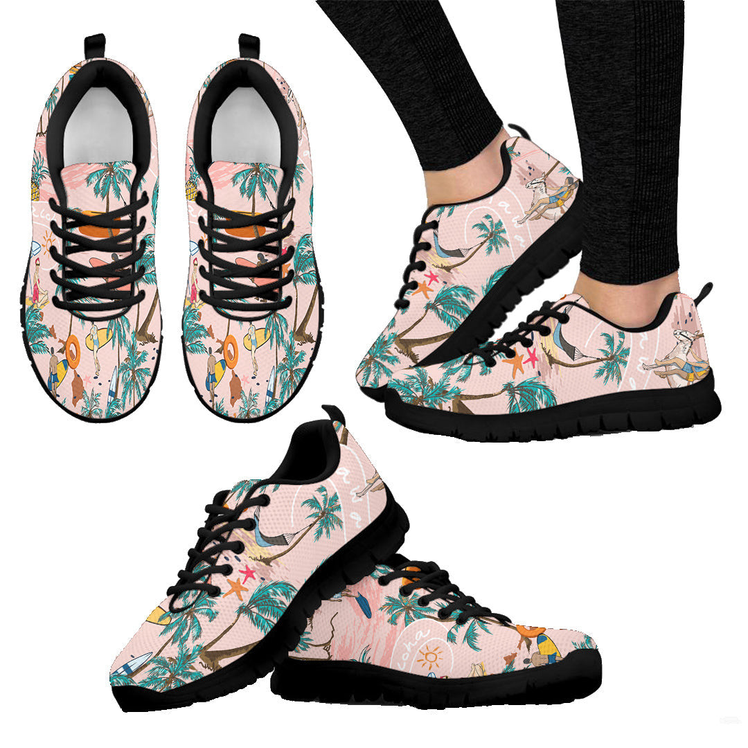 Sneaker Hawaii Surf Beach Seamless Pattern