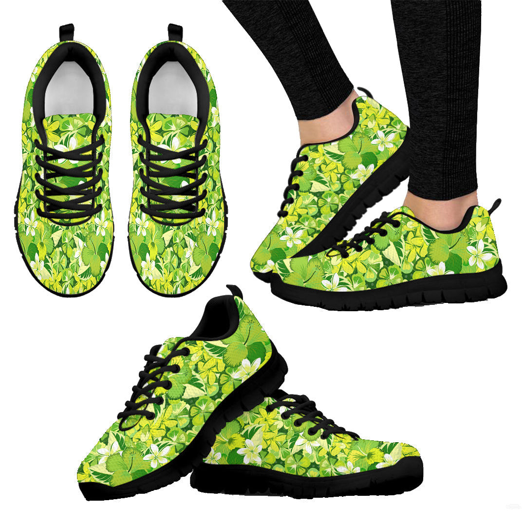 Sneaker Green And Yellow Hibiscus