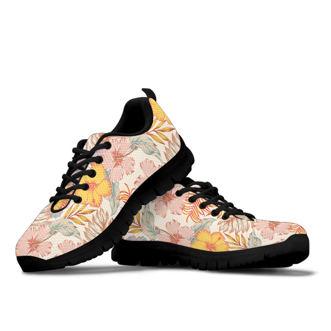 Sneaker Fashionable Hand Drawing Hibiscus Flowers