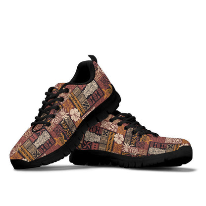 Sneaker Hawaiian Style Tribal Motif Fabric