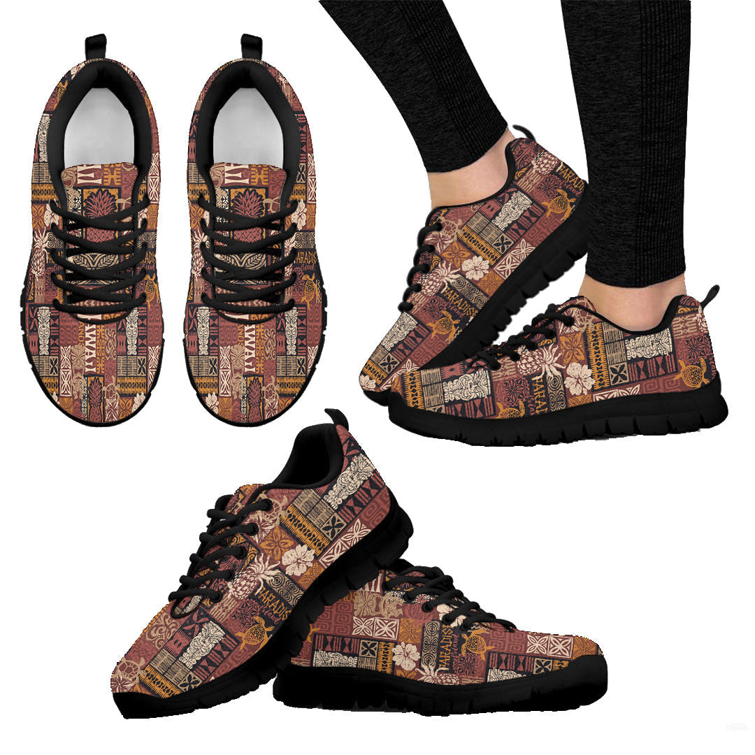 Sneaker Hawaiian Style Tribal Motif Fabric