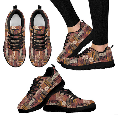 Sneaker Hawaiian Style Tribal Motif Fabric