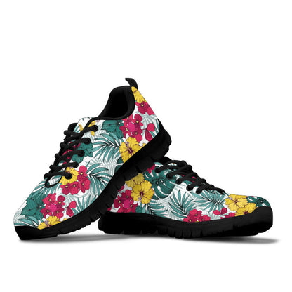 Sneaker Hibiscus Palm And Monstera Leaves
