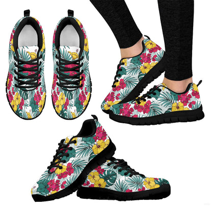 Sneaker Hibiscus Palm And Monstera Leaves