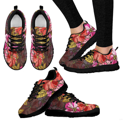 Sneaker Elegant Seamless Pattern Tropical Hibiscus