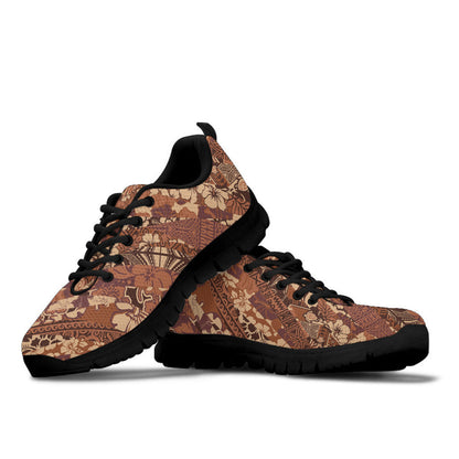 Sneaker Hawaiian Style Hibiscus And Tribal