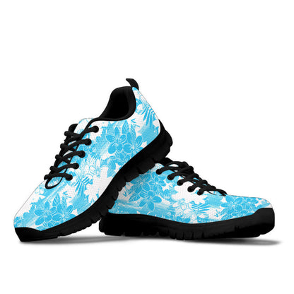 Sneaker Abstract Floral Impression Cyan