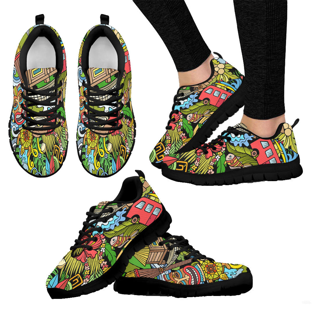Sneaker Cartoon doodles Hawaii