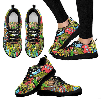 Sneaker Cartoon doodles Hawaii