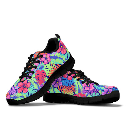 Sneaker Colorful Hand Drawn Hibiscus Flower