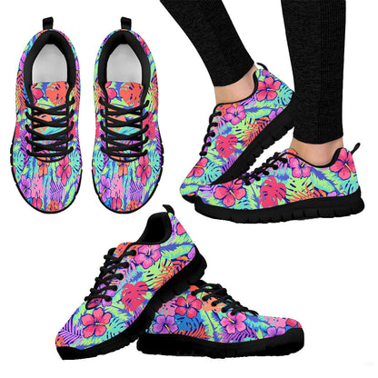 Sneaker Colorful Hand Drawn Hibiscus Flower