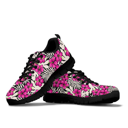 Sneaker Hibiscus Flower With Tropical Leaf