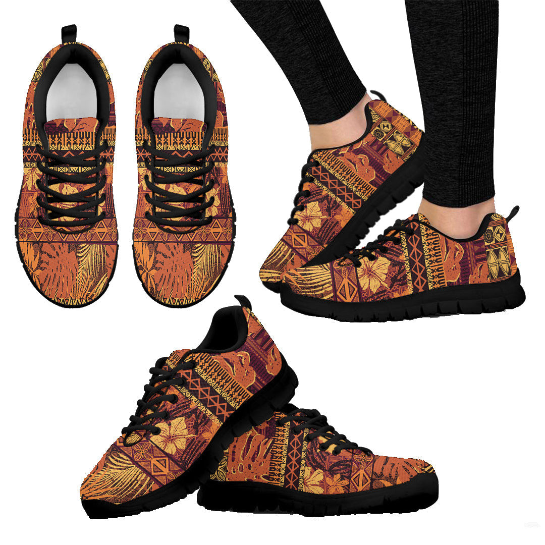Sneaker Hibiscus Tribal Fabric Abstract Vintage