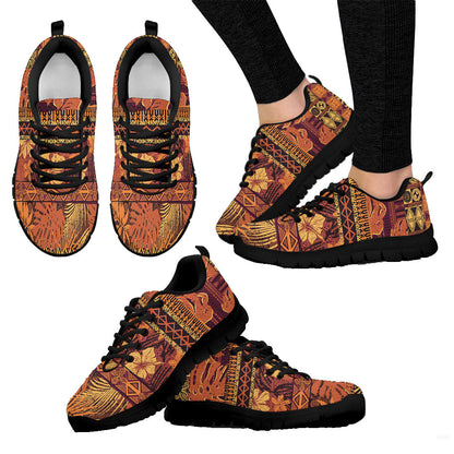 Sneaker Hibiscus Tribal Fabric Abstract Vintage