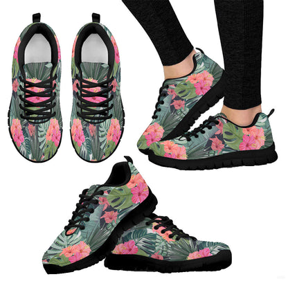 Sneaker Palm Tree Leaves with Flower Hibiscus