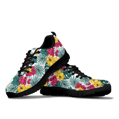 Sneaker Seamless Vector Pattern With Tropical Plants
