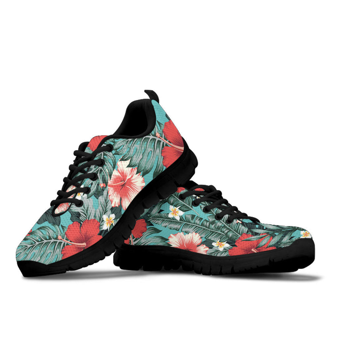 Sneaker Hibiscus Red And White Exotic Tropical