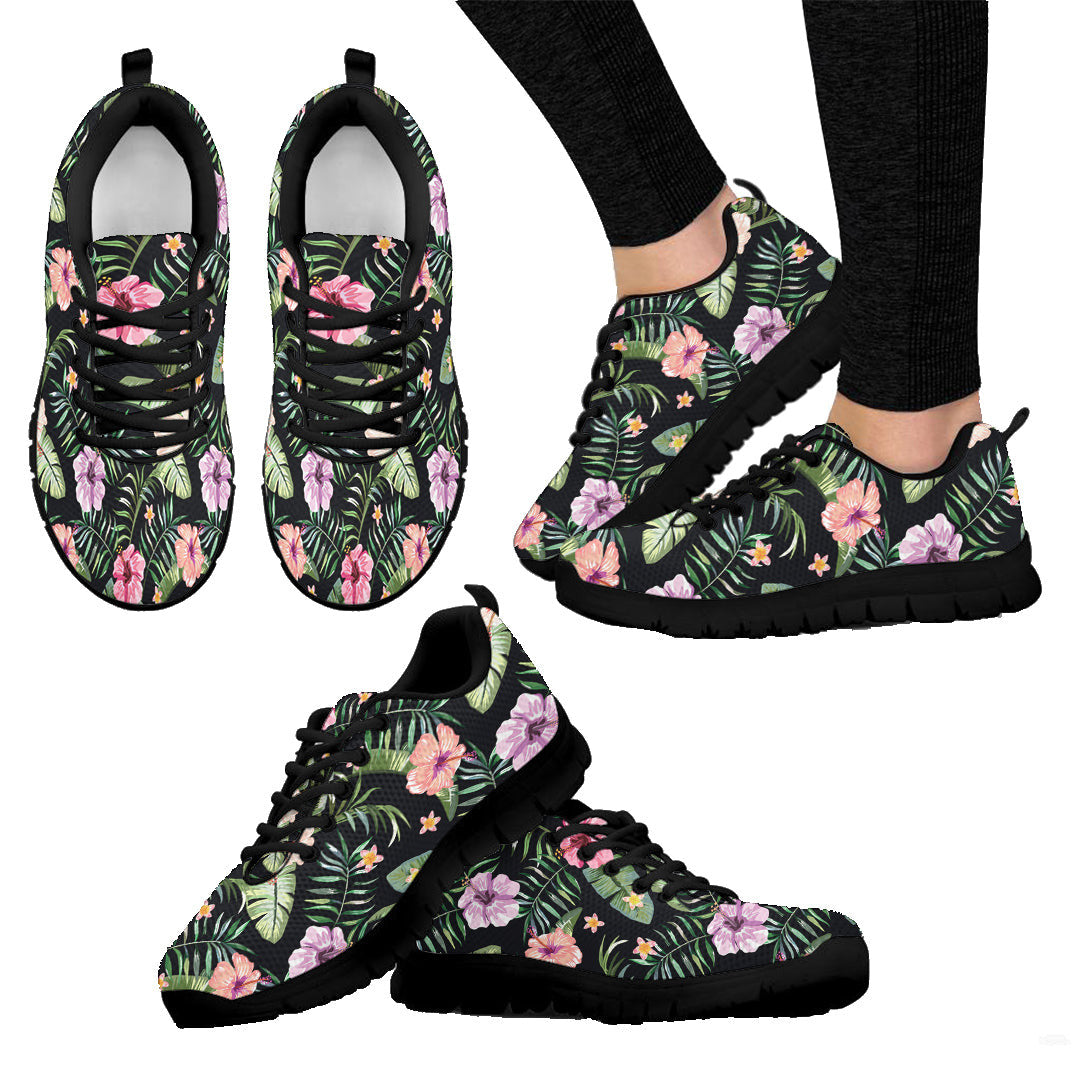 Sneaker Vivid Hibiscus And Plumeria