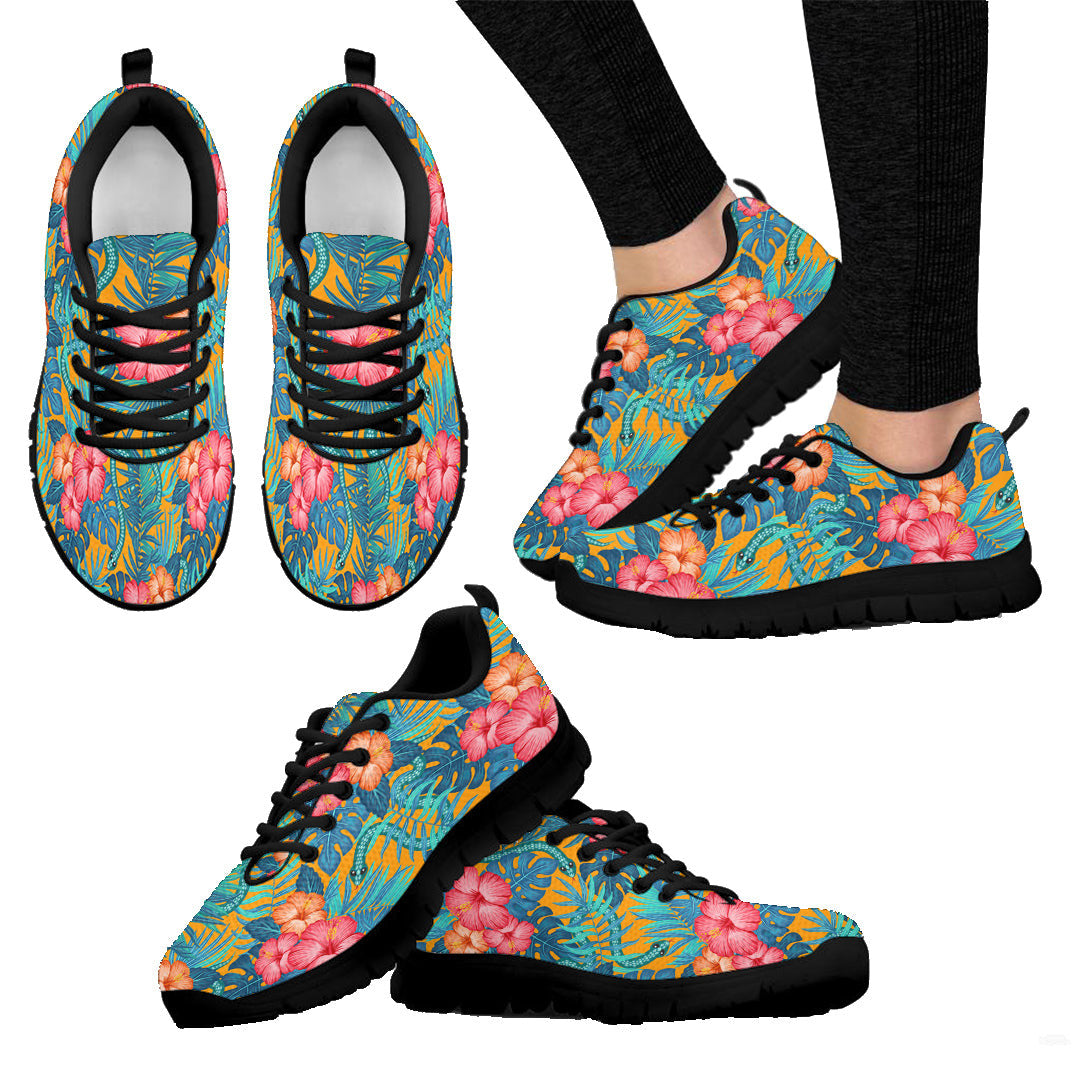 Sneaker Tropical Hawaiian Pattern With Snakes