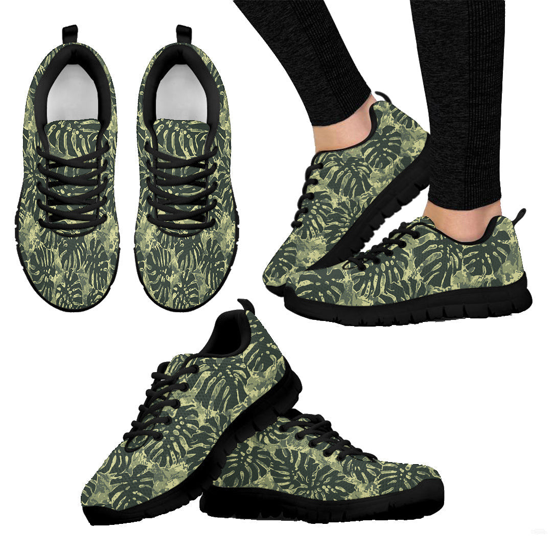 Sneaker Tropical Monstera Leaves With Camouflage