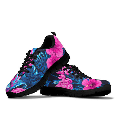 Sneaker Tropical Leaves And Flowers