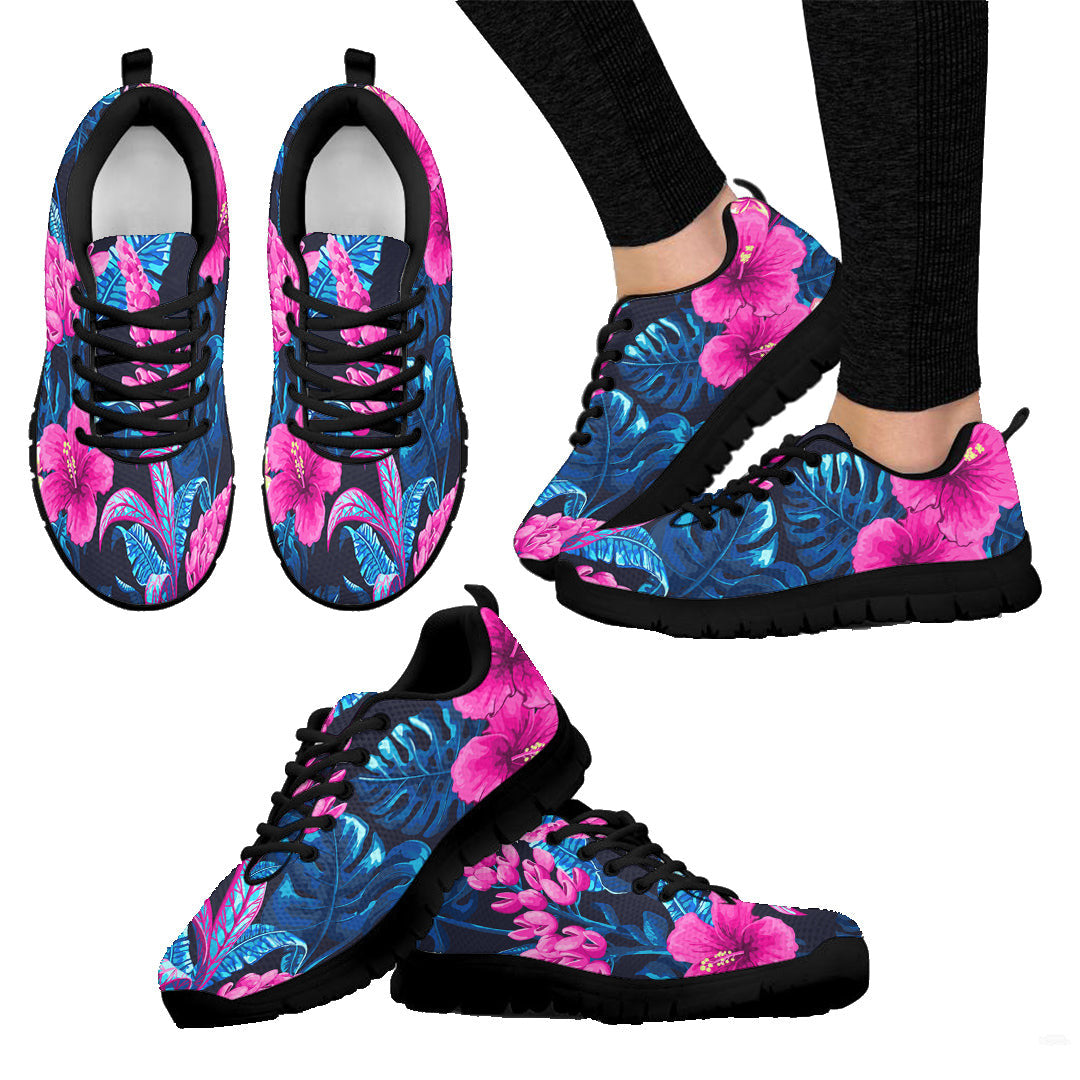 Sneaker Tropical Leaves And Flowers