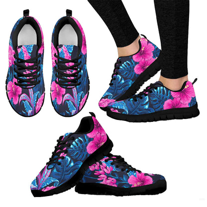 Sneaker Tropical Leaves And Flowers
