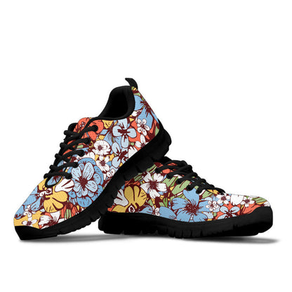 Sneaker Tropical Seamless Flowers And Palm Leaves