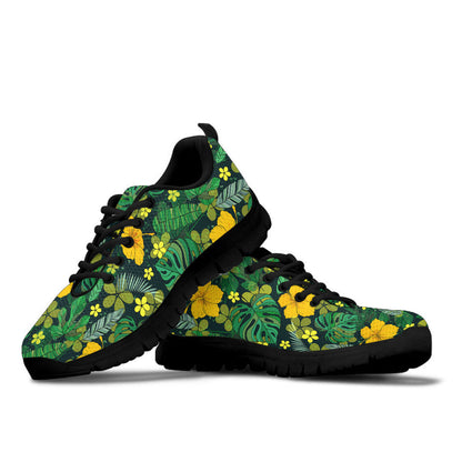 Sneaker Yellow Flowers, Palm Leaves, Jungle Leaf,