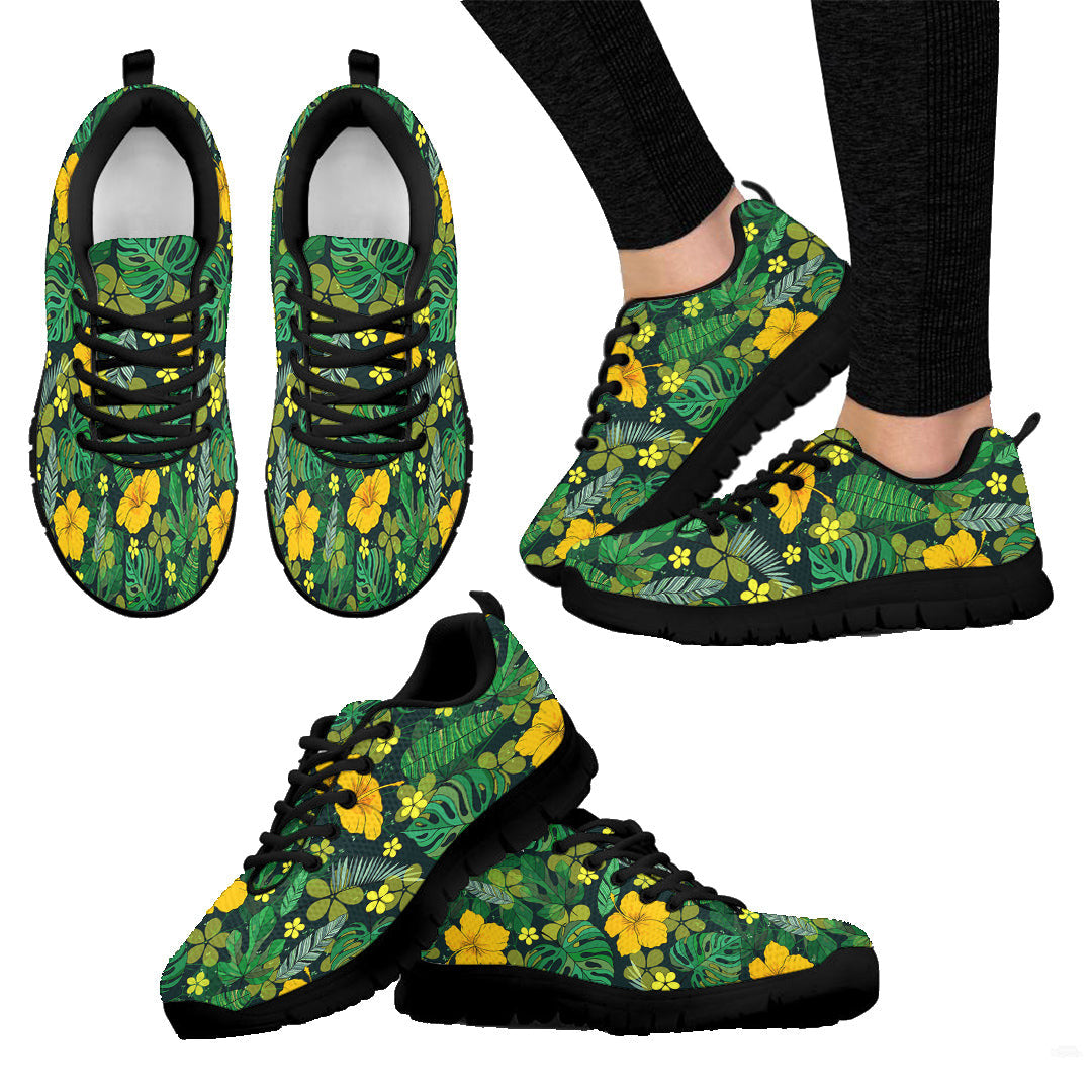 Sneaker Yellow Flowers, Palm Leaves, Jungle Leaf,