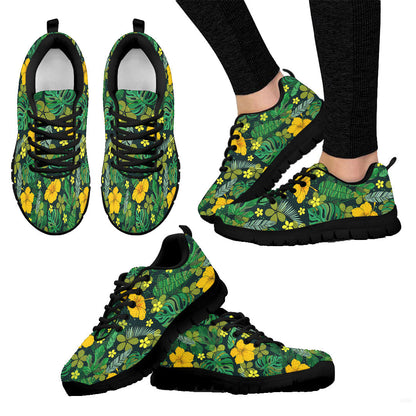 Sneaker Yellow Flowers, Palm Leaves, Jungle Leaf,