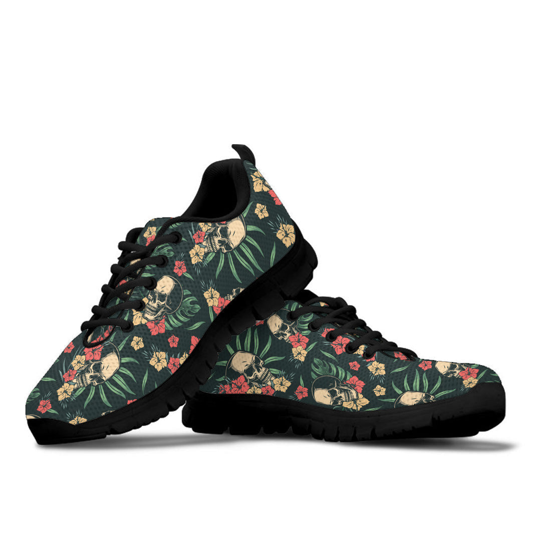 Sneaker Skulls Hibiscus Flowers Palm
