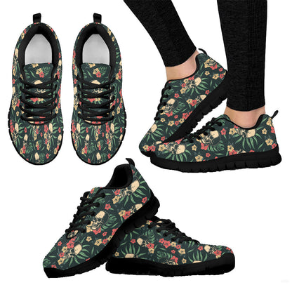 Sneaker Skulls Hibiscus Flowers Palm