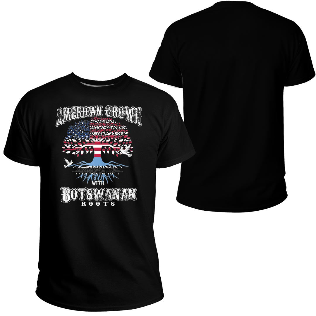 Afzstore Botswana T Shirt American Grown With Afzstore Botswana Roots