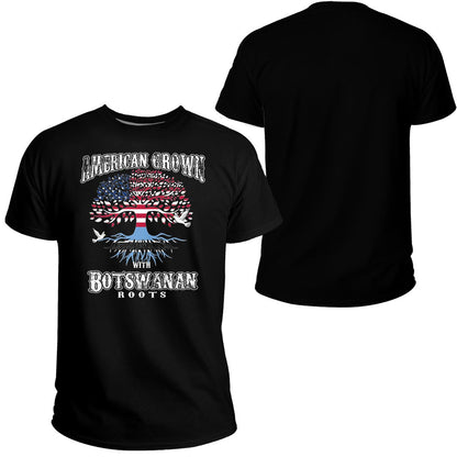 Afzstore Botswana T Shirt American Grown With Afzstore Botswana Roots