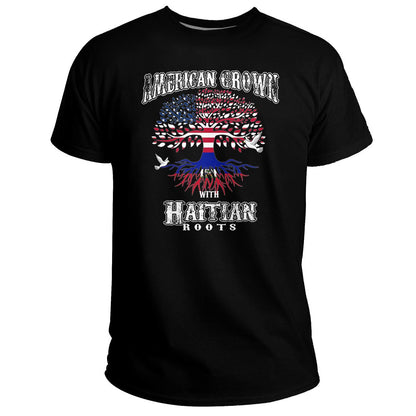 Haiti T Shirt American Grown With Haiti Roots