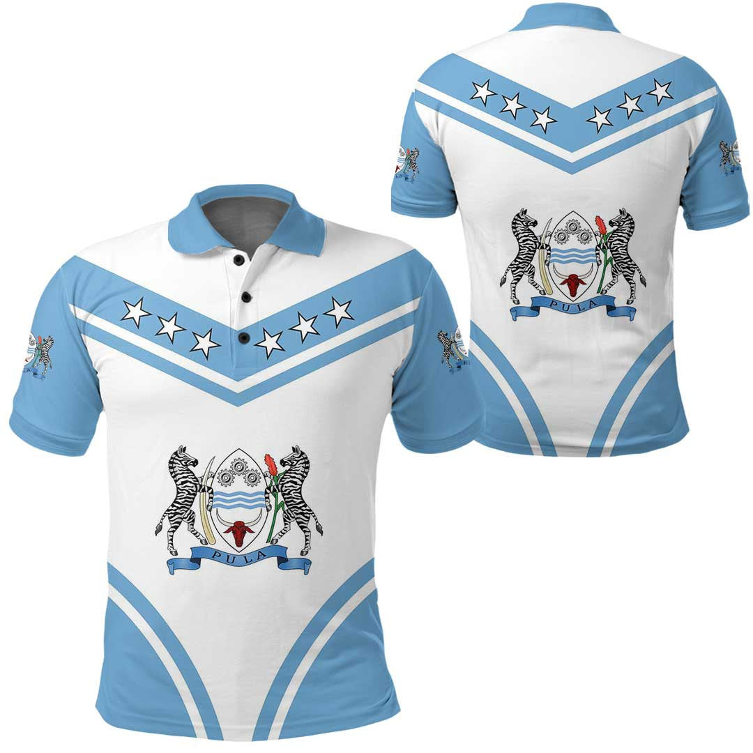 Polo Shirt Botswana Flag Star Polo Shirt